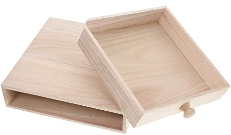 HAWILLOSCH Holz Tee Aufbewahrungsbox Für Teebeutel Bastelkiste Aus Holz Kleine Leere Holzkiste Zum Bemalen Für Heimwerkerarbeiten Und Schmuck Organizer