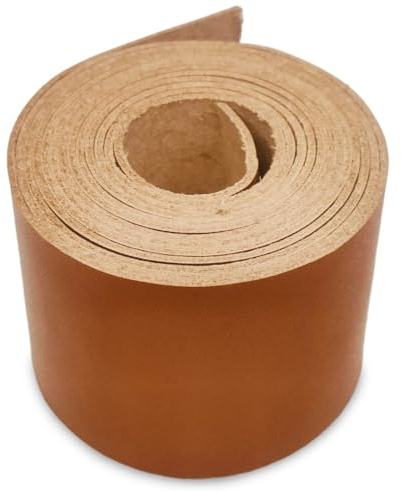 Leather Straps for Hanging, Bags & Crafts | 1.8-2mm Thick | 72 Inches Long | Flat Wide Leather Strips for Crafts, Tooling, Belt, Garden Tools by Kozmo (Caramel Brown, 1.5 Inch)