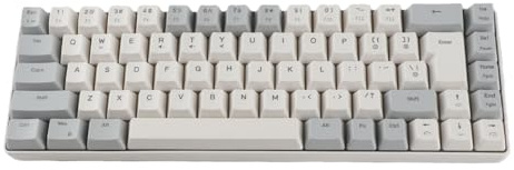 YUEHISY Clavier de Jeu Filaire Compact rétroéclairé RVB 68 Touches, Design Ergonomique avec Touches Tactiles, Compatible PC et Ordinateurs Portables (Bloc de Couleur Blanc Gris)