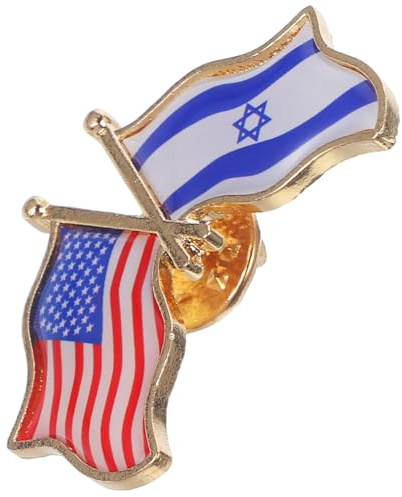 FRCOLOR Broche Drapeau Américano-israélien en Alliage, Épinglette Commémorative D'amitié pour Vêtements Lors de Fêtes Nationales et Anniversaires