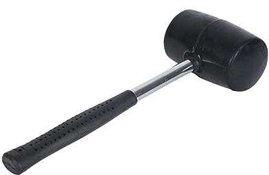 ETHZZLE 750g Steel Handle Ball Hammer Rubber Mallet for Tile Installation Flooring and Woodworking Projects Black Rubber Hammer