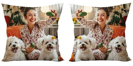 Generisch Kissenbezug Personalisiertes Fotogeschenk Doppelseitig Mit Eigenem Foto Bedruckt 45 X 45 cm Foto-Kissen Mit Deinem Foto & Text Beidseitig Bedrucken Geburtstag Valentinstag Kissenbezug
