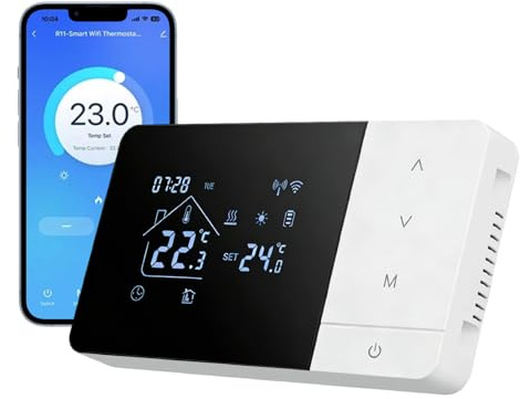 Smart Wireless Thermostat Raumthermostate, für Tuya Batteriethermostat Wifi Heizung/Kühlung Thermostat für Gaskessel 140 x 81 x 20 mm