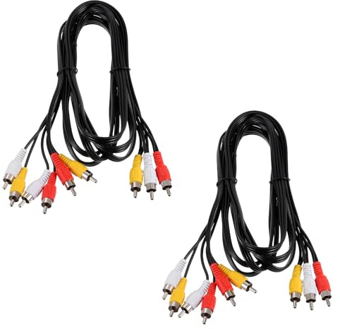 sourcing map 2 cavi splitter audio video AV, 3 jack RCA maschio a 6 jack RCA maschio, 1,5 m, cavo adattatore splitter video composito
