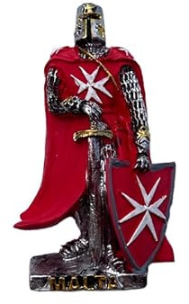 Magnete da frigorifero in resina 3D a forma di cavaliere maltese, soldato medievale con scudo e spada, souvenir di Malta, magnete decorativo per cucina e ufficio
