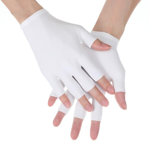 Xindojuz – Lot de 4 paires de mitaines blanches en coton hydratant pour homme et femme, 5 doigts ouverts, gants doux et confortables pour les mains sèches, le sommeil, le spa, hydratation de nuit