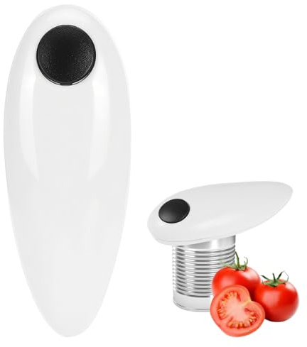 Tomedeks 1 Pezzi Apriscatole Elettrico One Touch Bordo Liscio, Apriscatole Automatico con Funzione di Avvio e Arresto Automatico One Touch, Gadget da Cucina per Cuochi