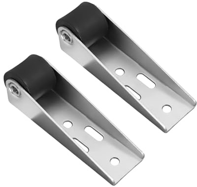 Wooden Door Support Wheel - 2Pcs Gate Caster Wheels with L-Bracket, GateWheel Replacement, Non-Slip Pulley Directional Castor, Door Bottom Pulley for Fences, Furnitures