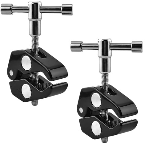 ZHUDALA 2 stycken kulhuvud stativklämmor kameror Super Clamps – Magic Arm med 1/4 och 3/8 gängklämmor för blixtljus, stativ, LCD-skärm och LED-lampor