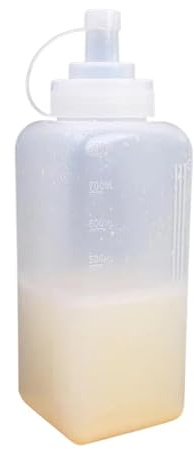 Generisch Botella de compresión | Recipiente rellenable a prueba de fugas de cuello ancho – Botellas para salsas con escala y gran capacidad, para aderezos para ensaladas, salsa de tomate y especias