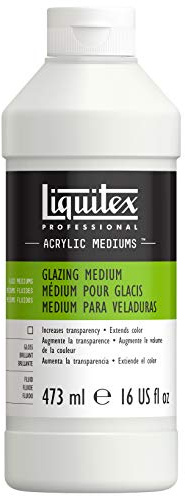 Liquitex 7516 professionell lasyr medium för akrylfärger – för tunna, transparenta glasyrer och lasureffekter, producerar maximal transparens – 473 ml flaska, transparent