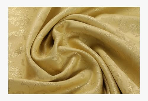 Stoff am Stück Stoff Polyester Jacquard Ornament gold gold Lurex Goldbrokat Barock Rokoko 280 cm überbreit