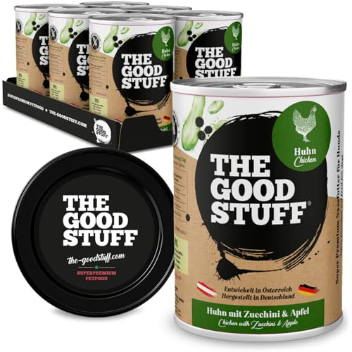 THE GOODSTUFF Huhn mit Zucchini & Apfel 6 x 400 g | Inkl. Dosendeckel | Hochwertiges Nassfutter für Hunde | Hundefutter nass | Hunde Nassfutter getreidefrei | Super-Premium Hundenassfutter