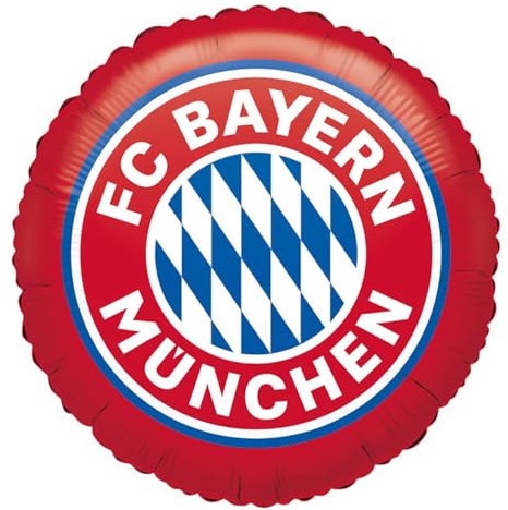 Amscan 4133501 - FC Bayern München Folienballon, mit Helium befüllbar, Partydeko für die Feier beim Fanclub oder die Fußballparty, Geschenk für Bayernfan, runder Luftballon