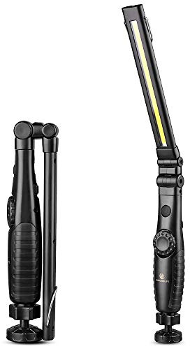 ORHOMELIFE Rechargeable LED Work Light - 750 Lumens Foldable LED Flashlight Handheld Cordless Work Light with Magnetic Base, 360°Rotate, Power Indicator for Car Repair, Garage, Household, Outdoor