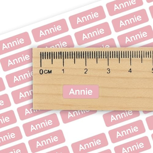Klebekerlchen® | 175 Mini Namensaufkleber Kinder für Stifte und Schulsachen – Aufkleber zum Beschriften Schule & Kita – Namensschilder für Kleidung - Etiketten selbstklebend & wasserfest – Pink