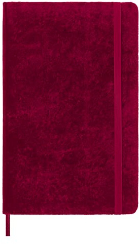 Moleskine Taccuino a Righe, Edizione Limitata Collezione Velvet, Copertina Rigida in Velluto e Chiusura ad Elastico, Colore Rosa(F30 - Cyclamen Pink), Formato Large, 144 Pagine