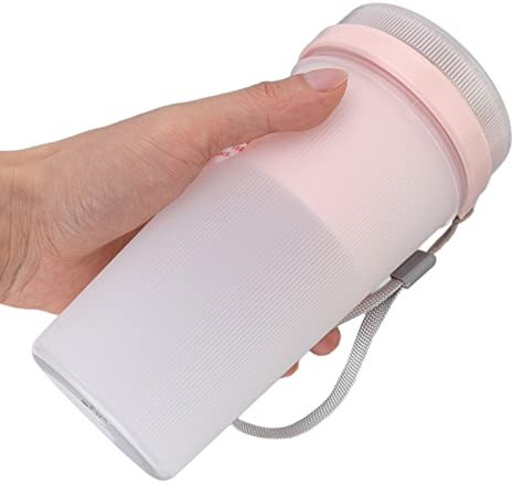 Extracteur de jus portable Tasse de mélangeur de fruits USB Rechargeable avec Six Lames Coupe En Acier Inoxydable Juicing Blender Cup pour Le Sport, Les Voyages Et L'extérieur 300ml