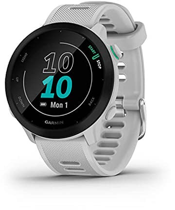 Garmin Forerunner 55, GPS Running Watch with Daily Suggested Workouts, Up to 2 weeks of Battery Life, White One Size (Renewed)