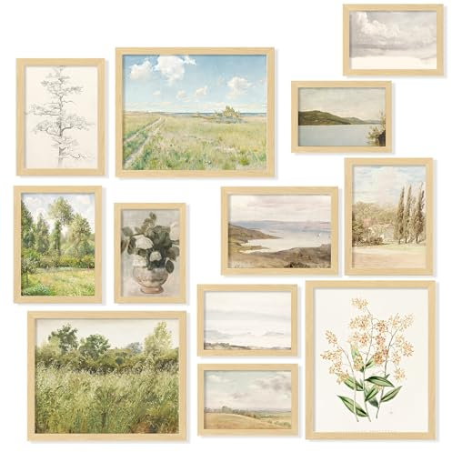 97 Decor Affiches vintage esthétiques pour chambre – Impressions d'art mural vintage, décoration de campagne française, maison éclectique de ferme, galerie d'images d'art de paysage pour Cottagecore,