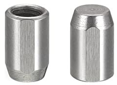 sourcing map 2 Stück M4 Innengewinde Dübelstift 5x10mm Anfasen Flache Auspuffnut Zylindrische Stiftbett Bücherregal Industriestifte Metall