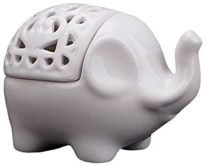 YLWX Ceramica Scavata Vaso per Aglio Fortuna Elefante Cucina Aglio Cipolla Vaso di Stoccaggio Creativo Porta Aglio