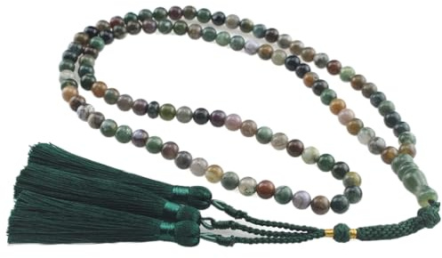 beirunde Muslimische islamische Dhikr Tasbeeh Tasbih Gebetskette Indien Achat 99 Steinperlen mit Quaste