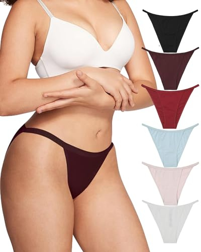 Levao Pantaloni da Donna Cotone Bikini Signore Biancheria Intima No Show Tanga Hipster Slip Donna Confezione S-2XL