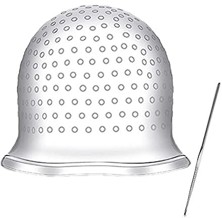 Silikon Highlight Kappe, Strähnchenhaube, Wiederverwendbar Salon Friseurkappe, Highlight Haar Kappe, Salon Haar Farbstoff Kappe für Frauen Mädchen Färben von Haaren, mit Metall Haken, Weiß