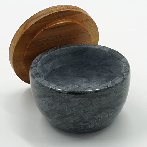 Frascos De Vidrio for Almacenamiento - Elegantes Recipientes De Mármol for Condimentos Con Tapa De Madera De Acacia Y Cuchara De Bambú, Cuenco Redondo for Salero, Recipiente for Azúcar, Tarro De Espec