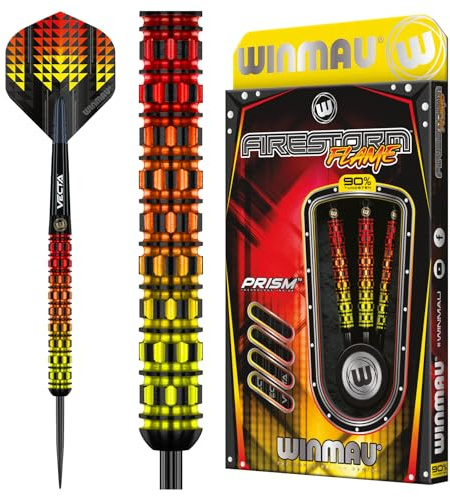 WINMAU Firestorm flamma 24 gram professionellt volframdartset med flyg och stjälkar (axlar)