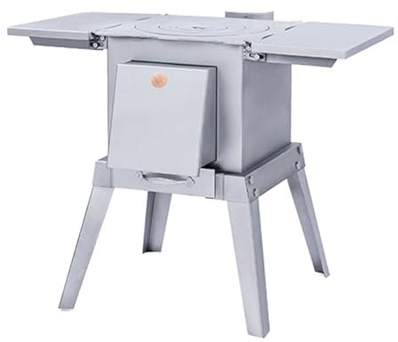 GUAWJRZDP Poêle à Bois Camping, Panneaux latéraux Pliables，Facile à Transporter，Cuisine en Plein air for 2 à 3 Personnes，for Le Camping, Pique-Nique, Barbecue, randonnée，Urgence (Color : Silver)