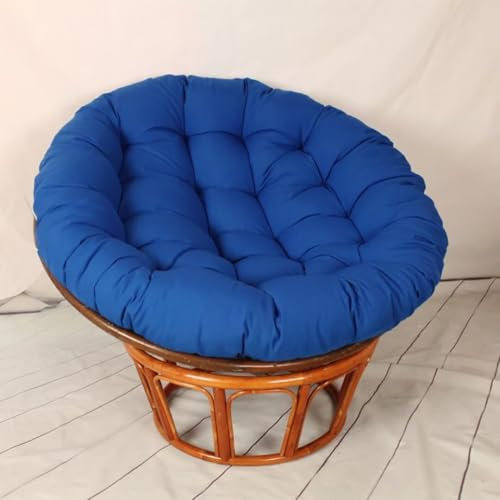 Bettschlange Hängesessel Kissen,Papasansessel Kissen,Lesesessel Rund, Gartensessel Sitzkissen,Papasan Hängesessel Kissen(Stühle Nicht Enthalten),Dunkelblau,140x140cm