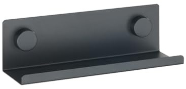 WENKO Gewürzregal Mod. Jet S Wandregal Metall 25 x 7,5 x 7,5 cm Bohren oder Static-Loc Plus Adapter Schwarz Befestigungsmaterial enthalten