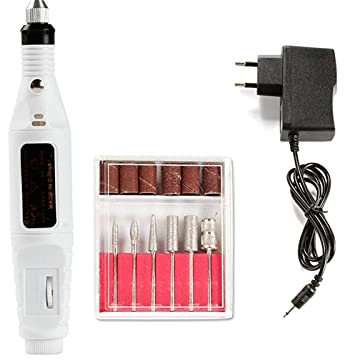 RAABYU Perceuse à Ongles électrique, Ensemble de forets à Ongles, fraiseuse pour manucure, Nail Art, Lime à poncer, dissolvant de Gel, fraiseuse, Appareil de pédicure
