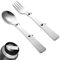 Nogeqi 2PCS Foldable Spoon & Fork, Compact Stainless Steel Camping Spork and Spoon Replacement for Outdoors Travel Camping Hiking Activities - Silver