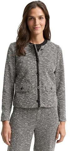 TOM Tailor Blazer para Mujer, 39180 – Salt Pepper Boucle Structure, S