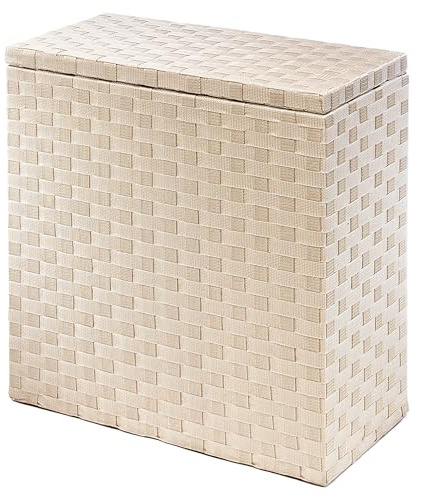 Kobolo Wäschesortierer Nylon 2 Fächer 125 L Volumen 65x31x64 cm Beige