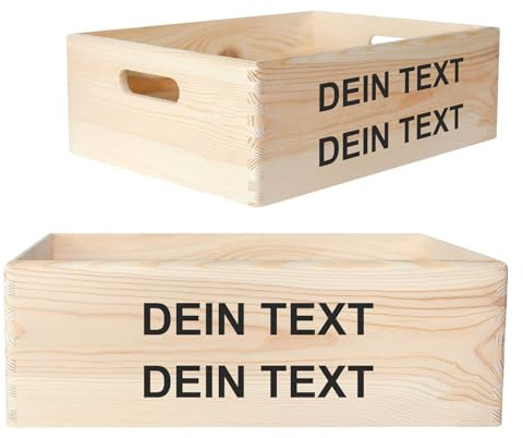 Creative Deco Personalisiert Geschenke Wunschtext Holzkiste ohne Deckel | | Dein Eigener Beliebig Text Individuelles Geschenk | Geschenkkiste Geschenkbox | Für Frauen, Männer und Paar | 40 x 30 x 14 cm