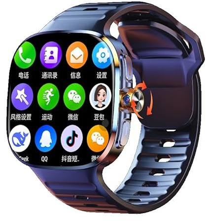 XINDADA 2025 New M99 Smartwatch 4G/5G SIM Card Android 10 Watch 2.4‘’ AMOLED Screen 2100mAh GPS WIFI NFC Downloadable smart watch (Black,4+64GB)
