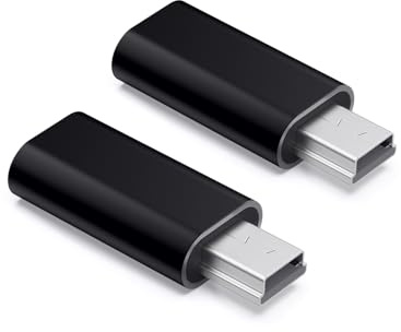 JZK 2X USB C vers Mini USB Adaptateur, Prend la Charge et Le Transfert données, Type C Femelle vers Mini USB mâle connecteur pour Lecteur MP3, Appareil Photo numérique, caméra Tableau Bord, clé USB