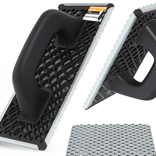 Instalguru Râpe À Polystyrène 130x270 mm Planche à poncer Manuel Poignée Plastique Pour Ponçage Panneaux Isolation Bloc Béton Cellulaire Préparation Surface Travaux Rénovation