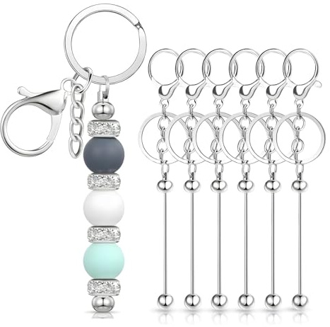 Coiejdoyy Schlüsselanhänger Schlüsselbund Keychain Schlüsselanhänger Selber Machen, Perlen SchlüSselanhäger für Schmuckherstellung, DIY, Basteln, Charms, für Bastler, Teenager & Mädchen, 7 Stück
