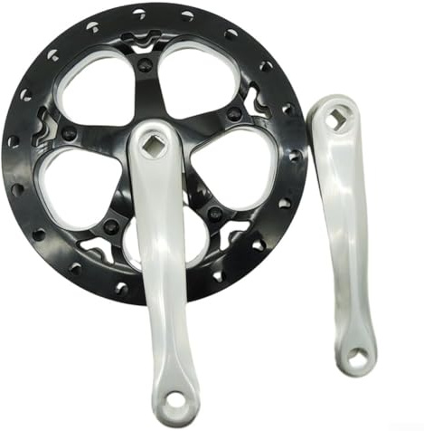 Shophubio Fahrrad-Kurbelgarnitur aus Aluminiumlegierung, zusammenklappbar, mit 52T-Kettenblatt, 170 mm Kurbelarm für Vierkant-Tretlager, Einzelgeschwindigkeit, Multi-Speed für Kurbel mit