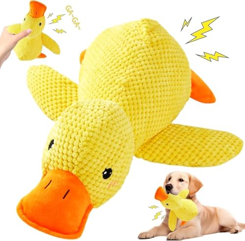 Ayucanpeng Perro de Pato antiestrés, Juguete antiestrés para Perros de Pato, Juguete masticable de Peluche Duradero, Juguetes para Perros pequeños y medianos, chirriantes