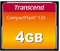 Transcend 4GB CompactFlash 133 Memory Card (CF Card) Up to 50/20 MB/s, Supports Ultra DMA transfer mode 4 with MLC NAND Flash ideal for entry-level DSLRs TS4GCF133