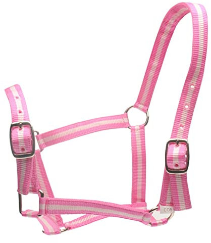 Roma Halfter und Führstrick Set – Rosa/Silber – Full