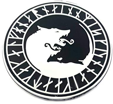Patch Nation Wikinger Wolf Geri und Freki PVC Airsoft Paintball Klett Emblem Abzeichen (Leuchten im Dunkeln)
