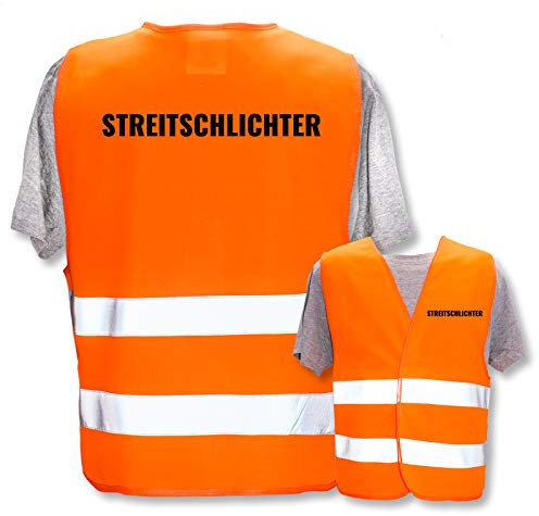 Bedruckte Warnwesten mit ISO-Leuchtstreifen * Standard- oder Reflex-Druck * Thema Kinder & Schule, Warnweste Begriffe Schule:Streitschlichter, Farbe + Größe:Orange (3XL/4XL)