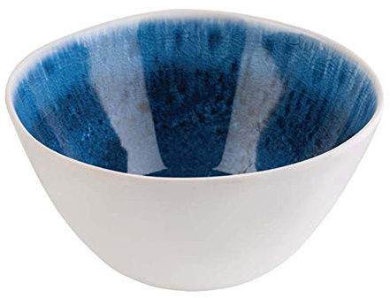 APS 84677 Blue Ocean Blue Ocean - Cuenco de melamina (15 x 7,5 cm, 0,6 L), color blanco y azul